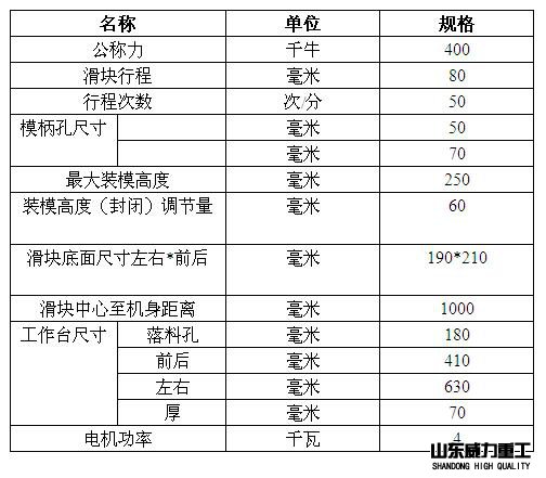 40噸喉深1000沖床技術(shù)參數(shù)